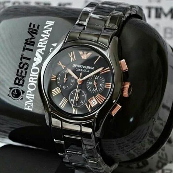 Armani Ceramica Black Copper Metal Watch - Image 3
