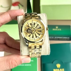 ROLEX AUTOMATIC FULL GOLD WATCH WITH CHAIN BELT WITH OG BOX