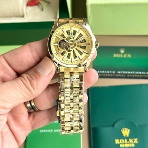 ROLEX AUTOMATIC FULL GOLD WATCH WITH CHAIN BELT WITH OG BOX