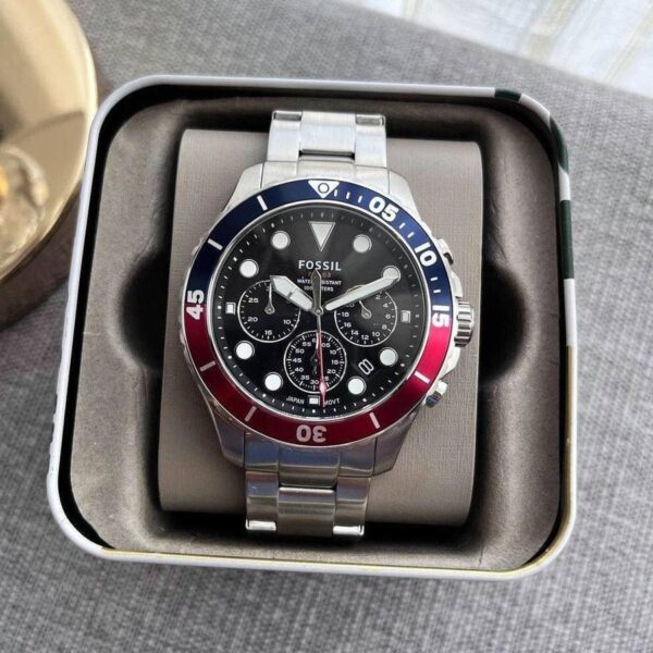 Fossil Fb 03 Silver Red Metal Watch - Image 5