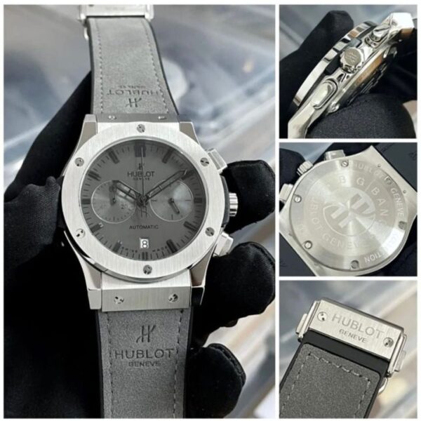 Hublot Grey Leather Belt Rohit Sharma Watch - Image 4