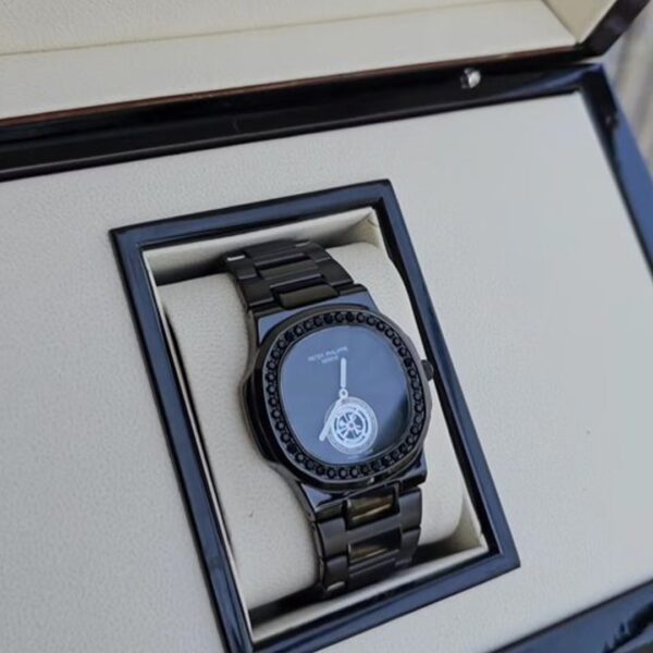 Patek Phillipe Black Diamond Studded Watch - Image 5