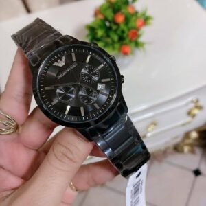 Emporio Armani chronograph black metal