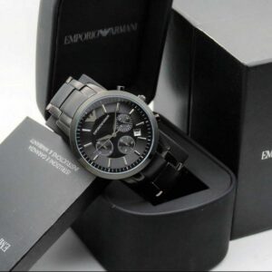 Emporio Armani chronograph black metal
