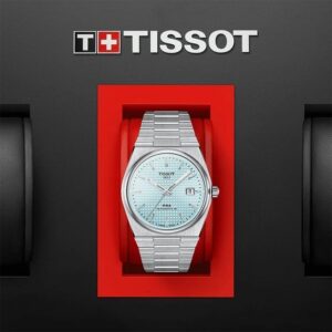 Tissot Prx Silver Textured SkyBlue Dial Japanese Quartz Machine