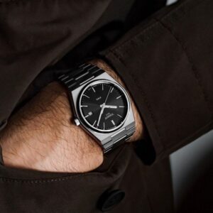 Tissot Prx Silver Plain Black Dial Japanese Quartz Machine