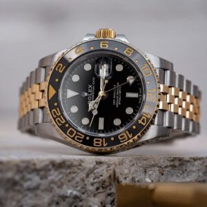 Rolex Gmt Master 2 Truetone Gold Silver Jubilee Strap Black Dial