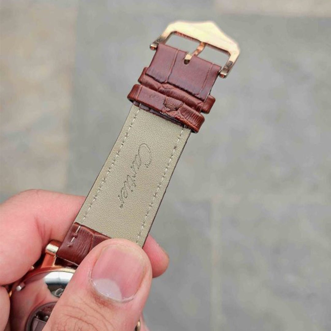 Cartier Leather Brown Automatic Watch D - Image 4