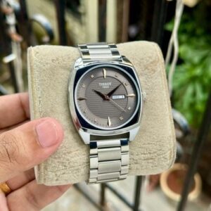 Tissot Gents Silver Strap Brown Dial Day-Date Watch​