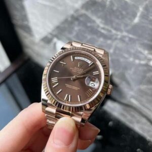 Rolex Day Date Rosegold President Strap Brown Dial Automatic Watch