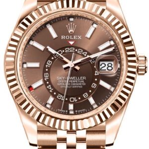 Rolex Sky Dweller Rosegold Brown Dial Jubilee Strap Automatic Premium Watch