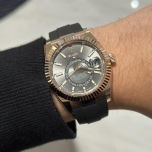 Rolex Sky Dweller Rosegold Grey Dial Oyster Flex Automatic Premium Watch