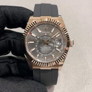 Rolex Sky Dweller Rosegold Grey Dial Oyster Flex Automatic Premium Watch