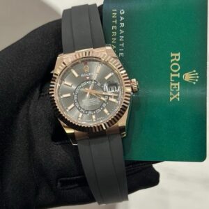 Rolex Sky Dweller Rosegold Grey Dial Oyster Flex Automatic Premium Watch