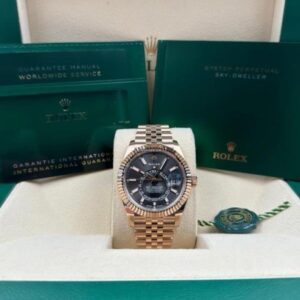 Rolex Sky Dweller Rosegold Grey Dial Jubilee Strap Automatic Premium Watch