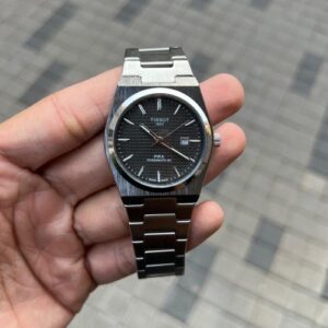 Tissot Prx Silver Textured Black Dial Japanese Quartz Machine