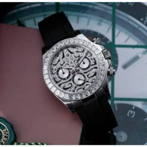 Rolex Daytona Diamond Tiger Silver OysterFlex TOP PREMIUM QUALITY WATCH