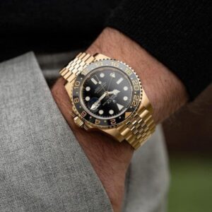 Rolex Gmt Master 2 Gold Edition Jubilee Strap Black Dial
