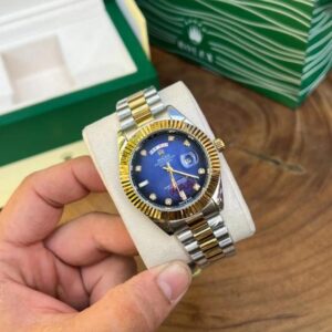 Role_x Oyster Perpetual Day Date Diamond 40 Battery 2Ton-Gold-Blue