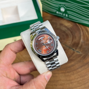 Role_x Oyster Perpetual Day Date Diamond 40 Battery Silver-Brown