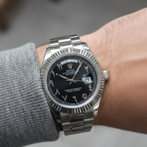 Role_x Oyster Perpetual Day Date Arabic Silver-Black