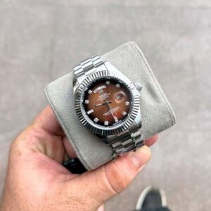 Role_x Oyster Perpetual Day Date Diamond Silver-Brown