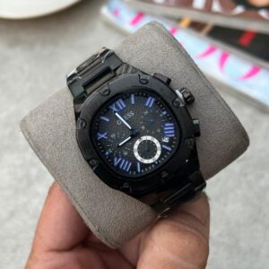 Guess Square Chronograph Black-Blue