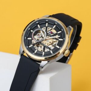 Tommy_hilfiger Automatic Silicon Black-Gold