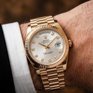 Role_x Oyster Perpetual Day Date Diamond Gold-White 40 Battery