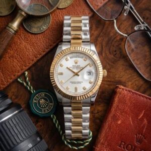Role_x Oyster Perpetual Day Date Diamond 2Ton-Gold-White