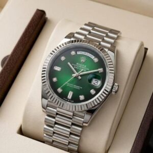 Role_x Oyster Perpetual Day Date Diamond Silver-Green 40 Battery