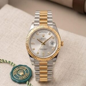 Role_x Oyster Perpetual Day Date Diamond 2Ton-Gold-White
