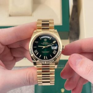 Role_x Oyster Perpetual Day Date 40 Battery Gold-Green