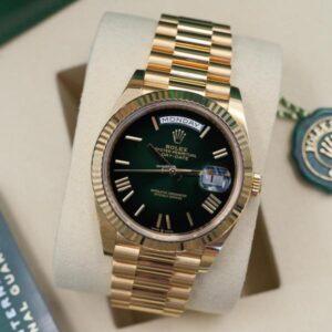 Role_x Oyster Perpetual Day Date 40 Battery Gold-Green